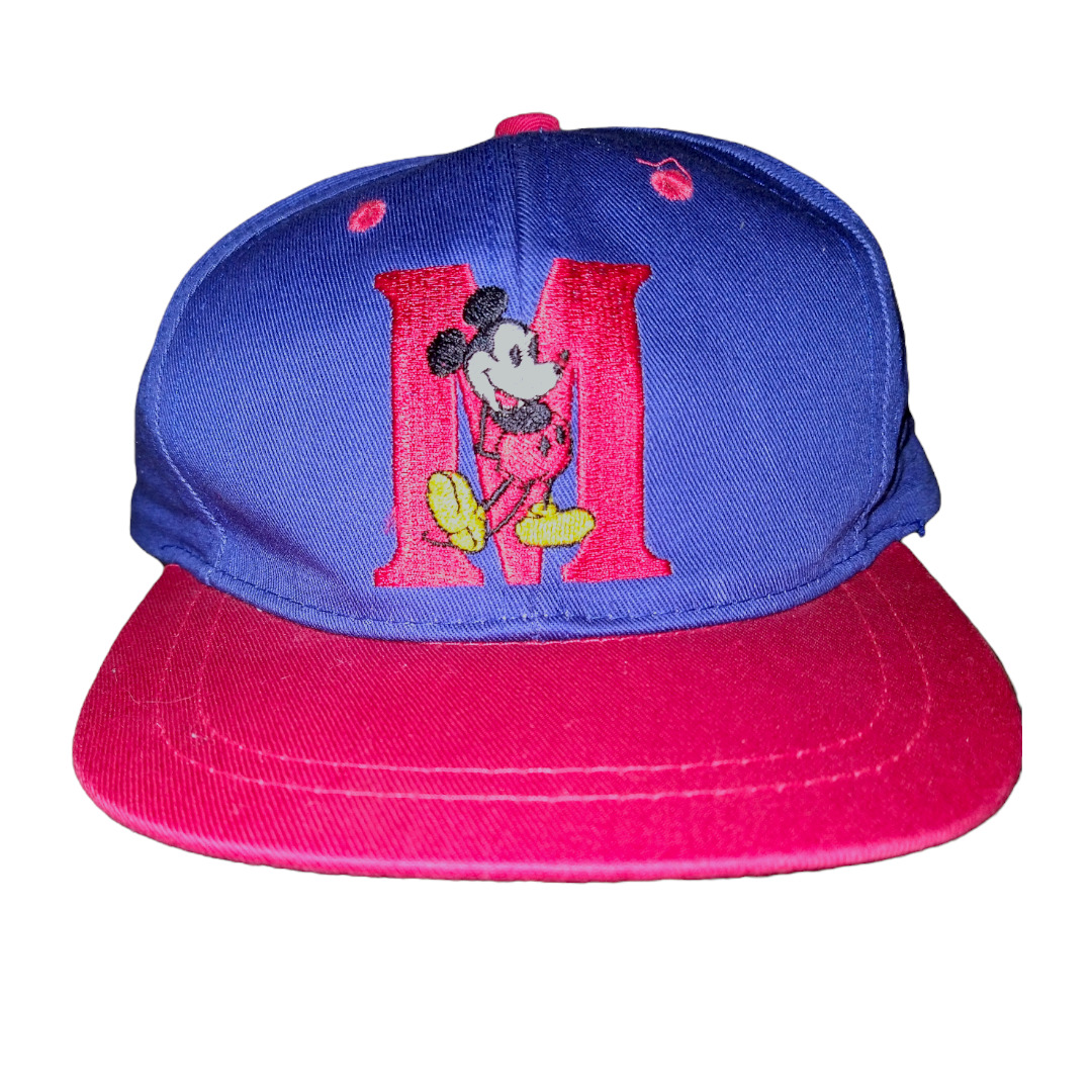Rare Vintage Mickey Mouse Hat Fits 2t 3t 4t Toddler Disney Blue Red Baseball Cap